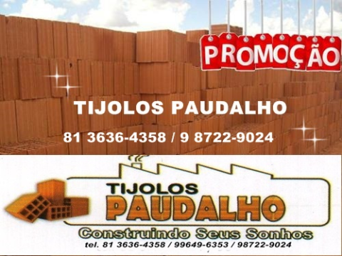 MEGA PROMOÇÃO DE TIJOLOS PARA SÃO LOURENÇO DA MATA PE